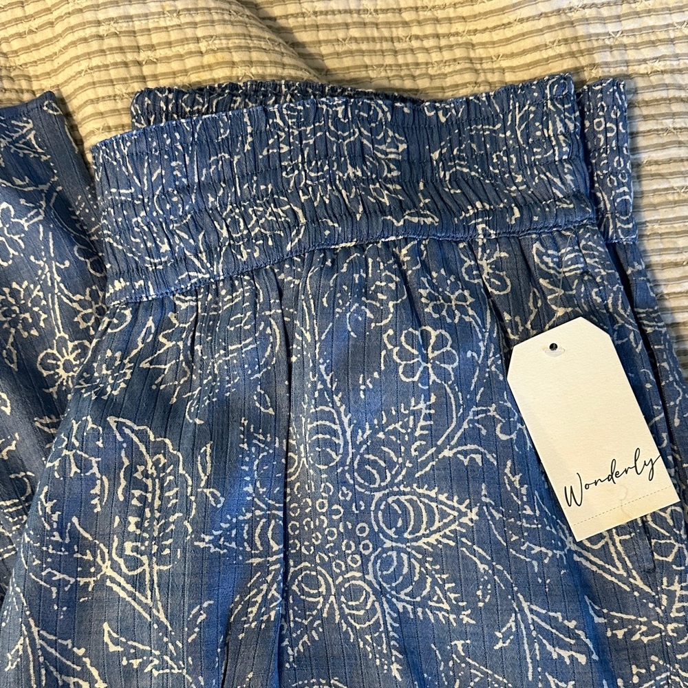 Wonderly Blue Floral Wide Leg Pants - Picture 2 of 4